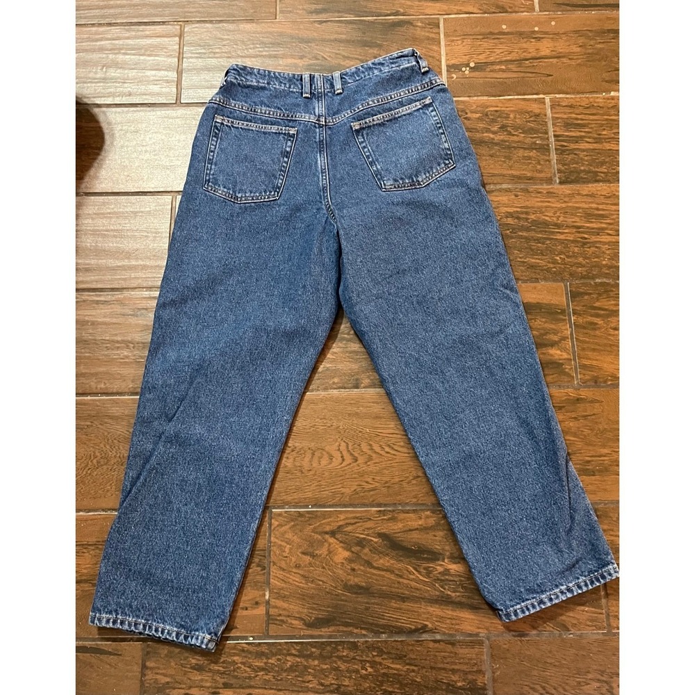 LL Bean Flannel Lined Jeans Womens 14 Pet Original Fit Relaxed Medium Wash Denim - Picture 2 of 8